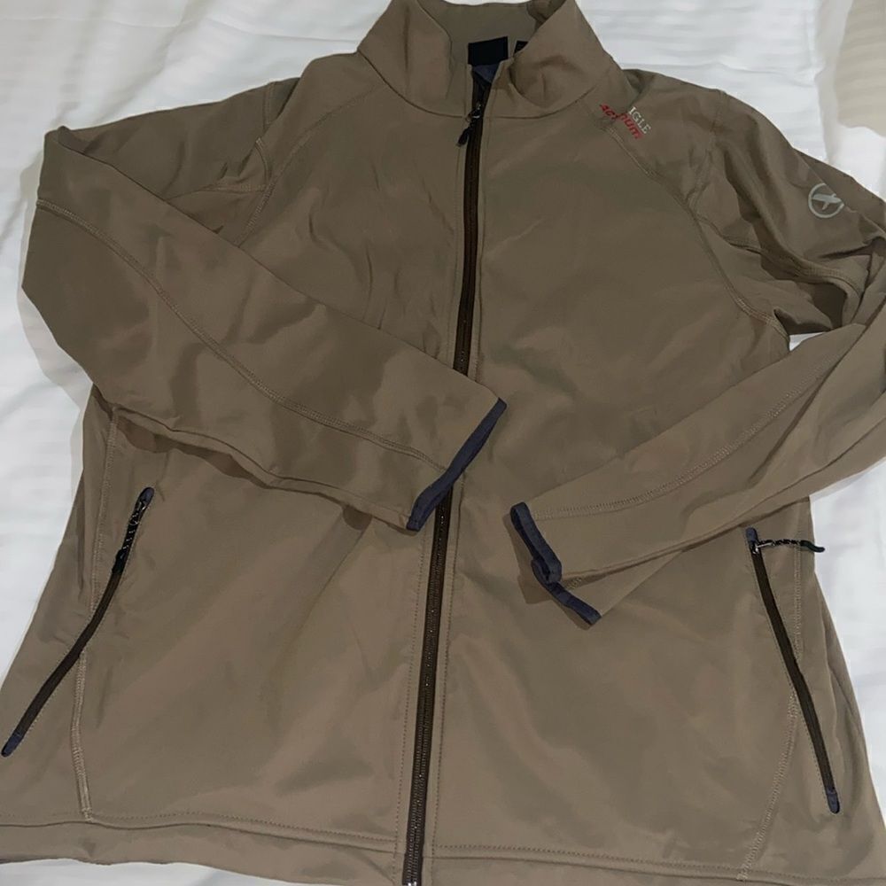 Aigle Actimum Jacket Mens XXL Olive Green Full Zip Stretch